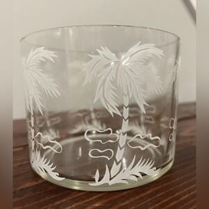 Vintage Hazel Atlas Hazel-Atlas Palm Tree Ice Bucket Glass MCM‎ Art Deco 50s